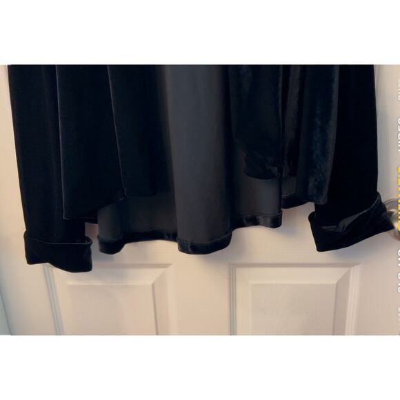 Vintage Velvet Black Jacket Blazer Another Thyme Sz 10 Classy Formal Cover Up - Picture 4 of 8